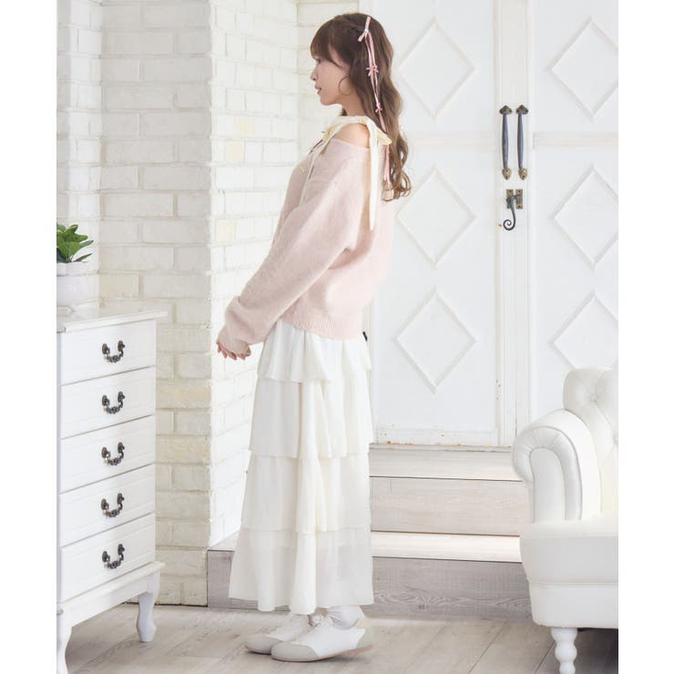 肩リボン起毛カーデ | RETRO GIRL | 詳細画像24 