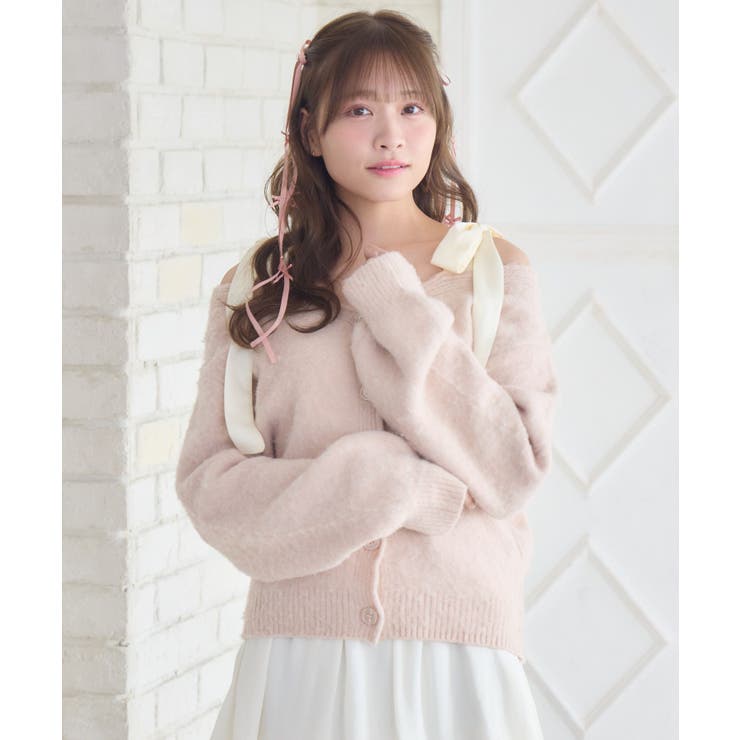 肩リボン起毛カーデ | RETRO GIRL | 詳細画像25 