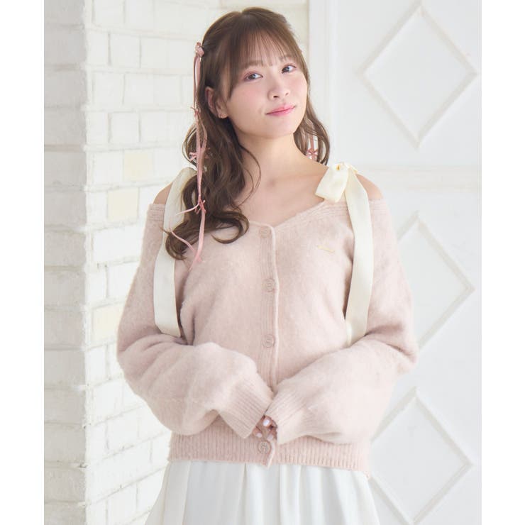 肩リボン起毛カーデ | RETRO GIRL | 詳細画像26 