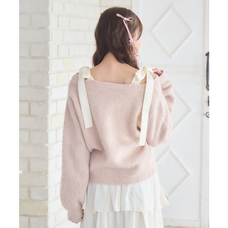 肩リボン起毛カーデ | RETRO GIRL | 詳細画像28 