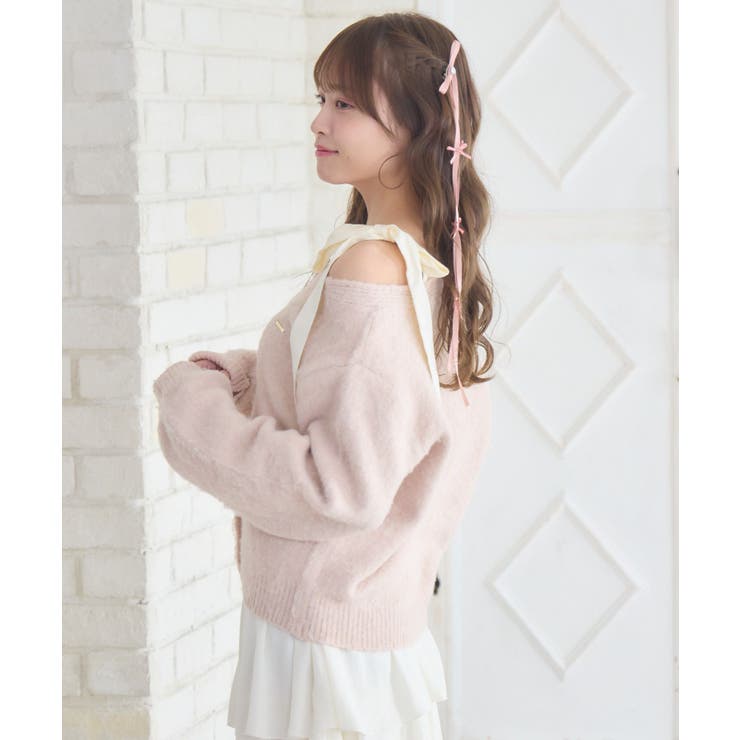 肩リボン起毛カーデ | RETRO GIRL | 詳細画像29 