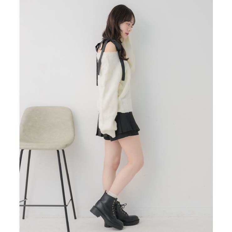 肩リボン起毛カーデ | RETRO GIRL | 詳細画像5 