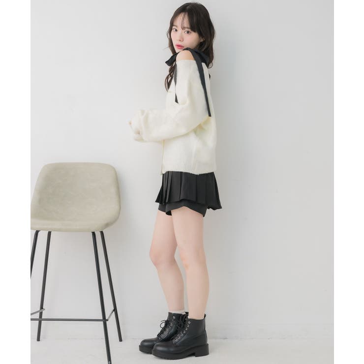 肩リボン起毛カーデ | RETRO GIRL | 詳細画像7 