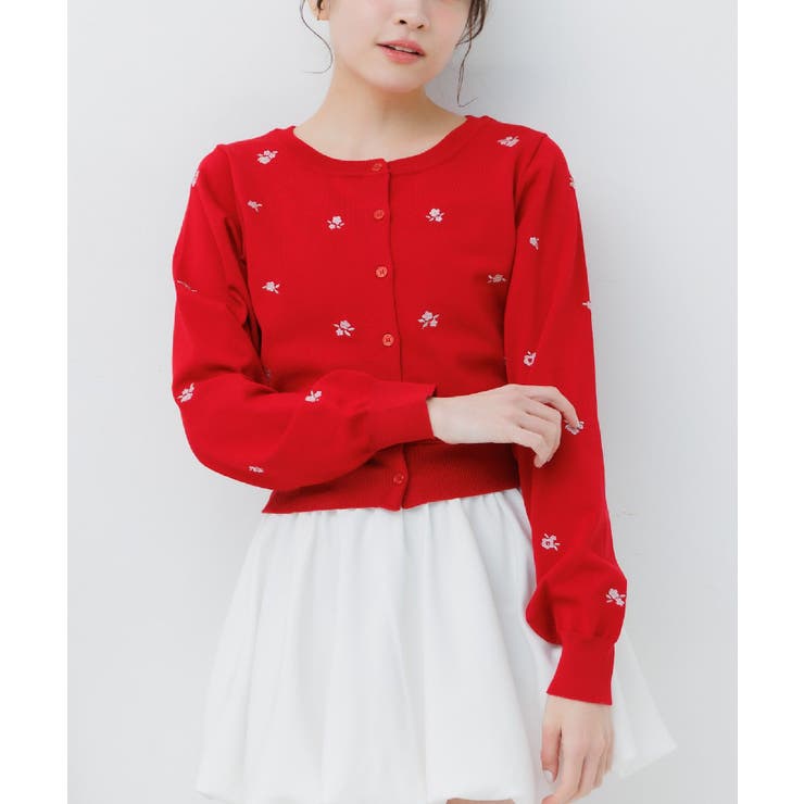 RED0 | 小花柄NTカーデ | RETRO GIRL