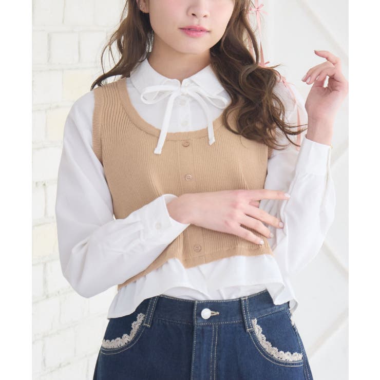 BEG0 | リボンタイ付ドッキングSH | RETRO GIRL