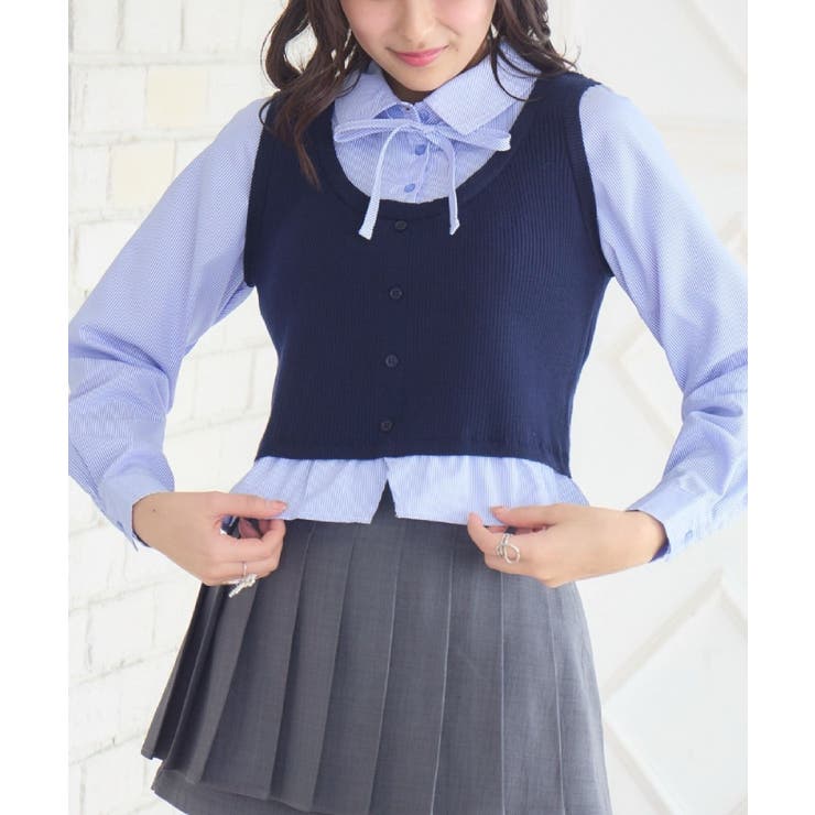 BLU2 | リボンタイ付ドッキングSH | RETRO GIRL