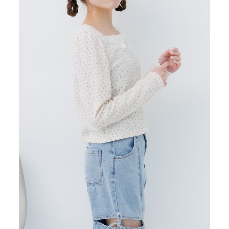 小花柄ワッフルロンTEE | RETRO GIRL | 詳細画像10 