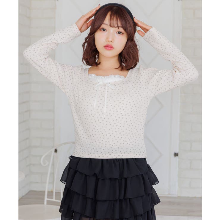 小花柄ワッフルロンTEE | RETRO GIRL | 詳細画像13 