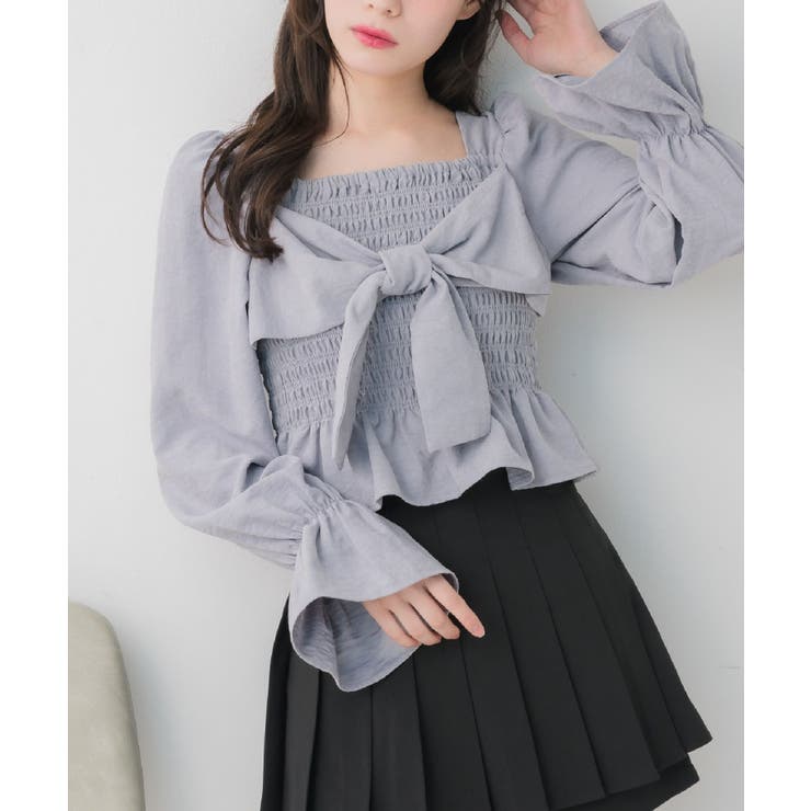 BLU0 | フロントリボンシャーリングBL | RETRO GIRL