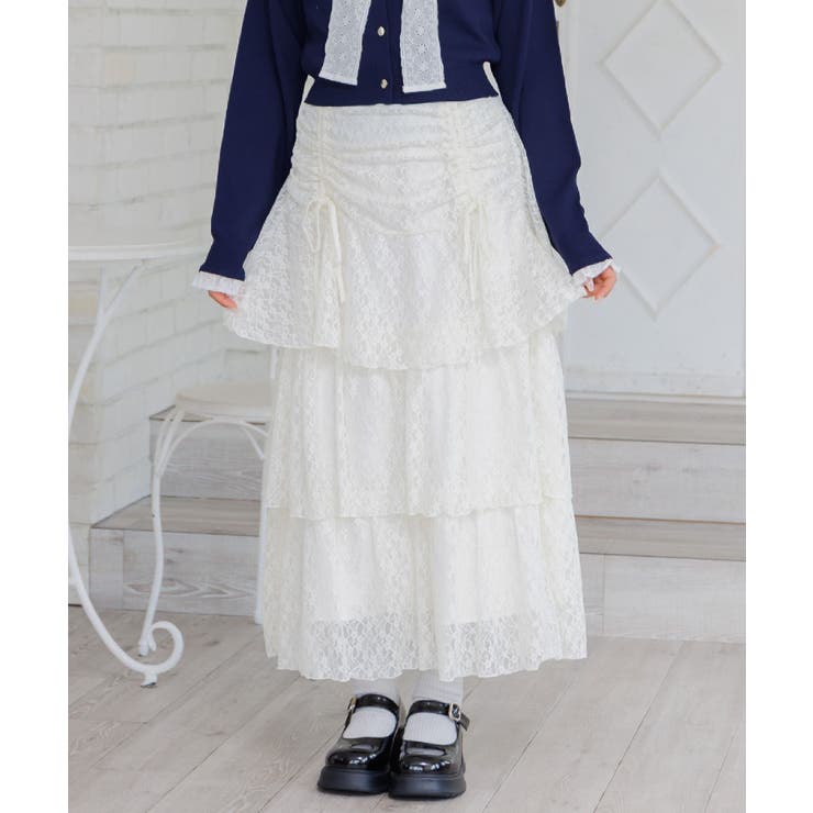 P/WHT | ドロストティアードSK | RETRO GIRL