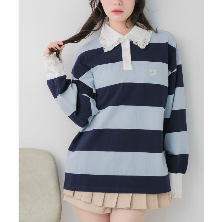 BLU0 | レース付きラガーSH | RETRO GIRL