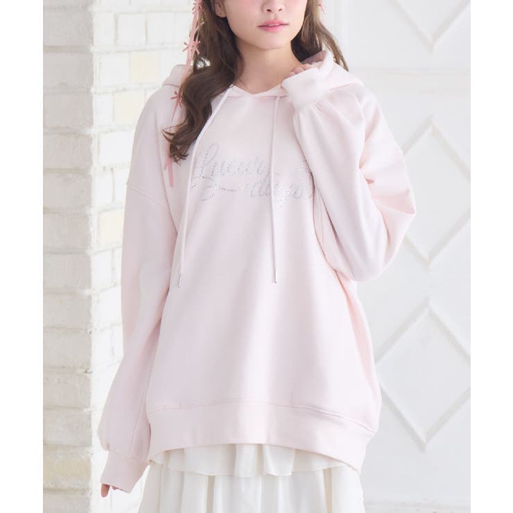 PNK0 | ビジューロゴBIGフーディー | RETRO GIRL