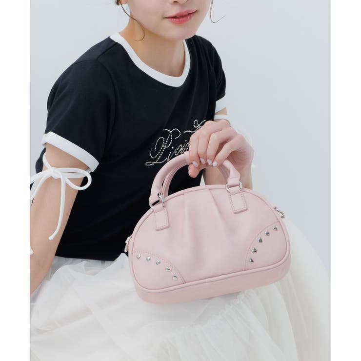 PNK0 | ハートスタッズミニバッグ | RETRO GIRL