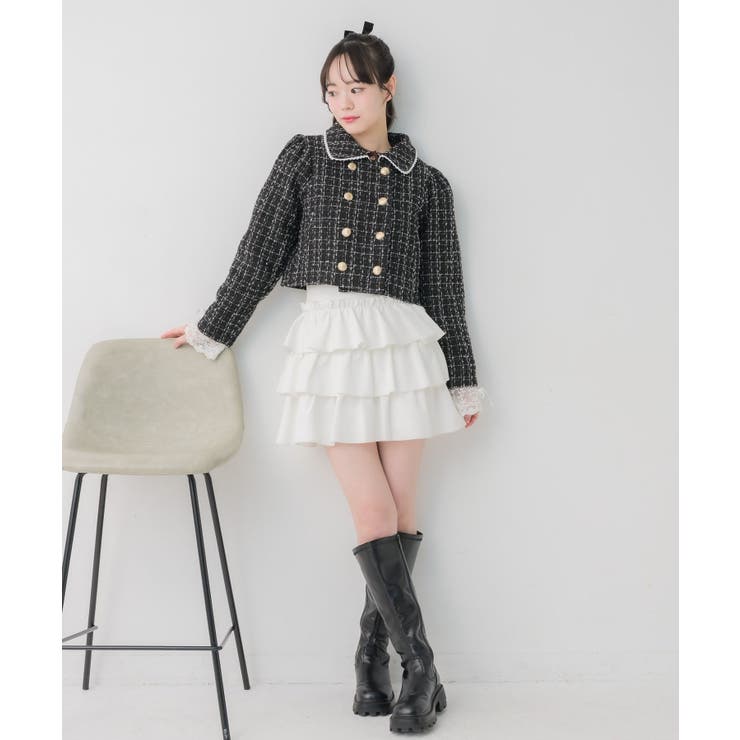 レース付ツイードコート | RETRO GIRL | 詳細画像2 