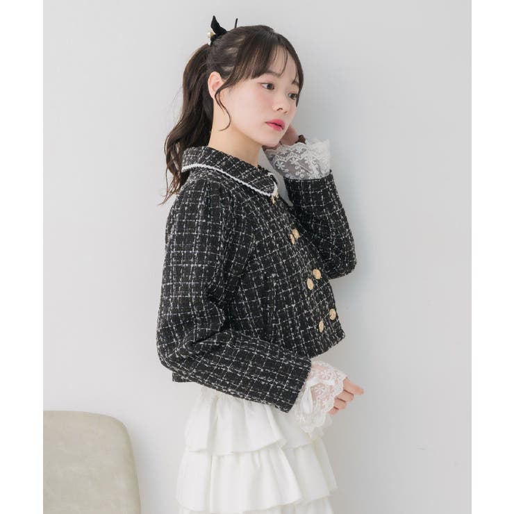 レース付ツイードコート | RETRO GIRL | 詳細画像7 