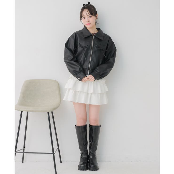 レースパッチ付FレザーBZ | RETRO GIRL | 詳細画像4 