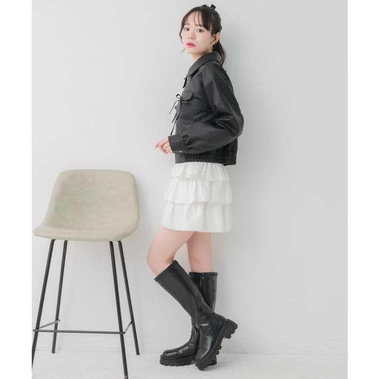 レースパッチ付FレザーBZ | RETRO GIRL | 詳細画像7 