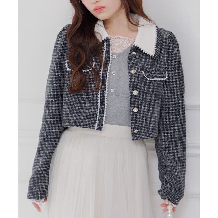 BLK1 | 2枚襟ツイードJK | RETRO GIRL