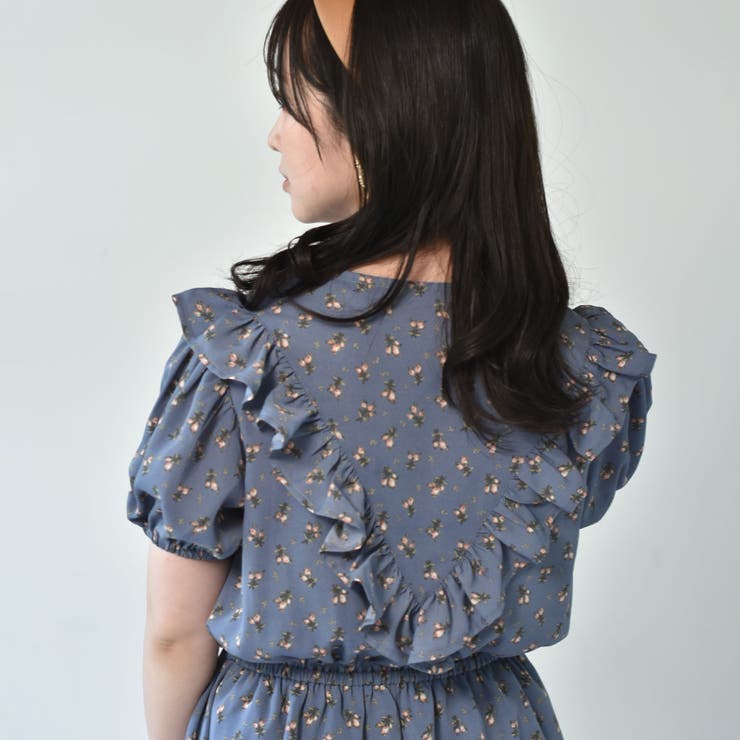 薄紫色 花柄 フリルスカートとボレロのセットです❢ ◎Emsexcite◎ 花柄VフリルOP[品番：RTGW0004416]｜RETRO GIRL