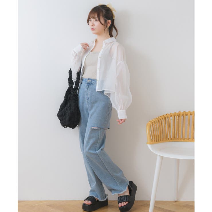 パールシアーショートSH[品番：RTGW0006890]｜RETRO GIRL（レトロ