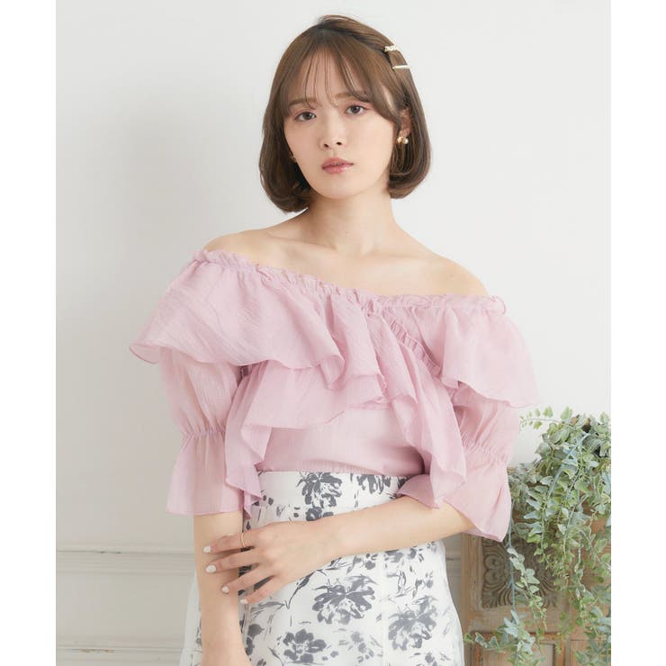 PNK0 | フリルオフショルBL | RETRO GIRL