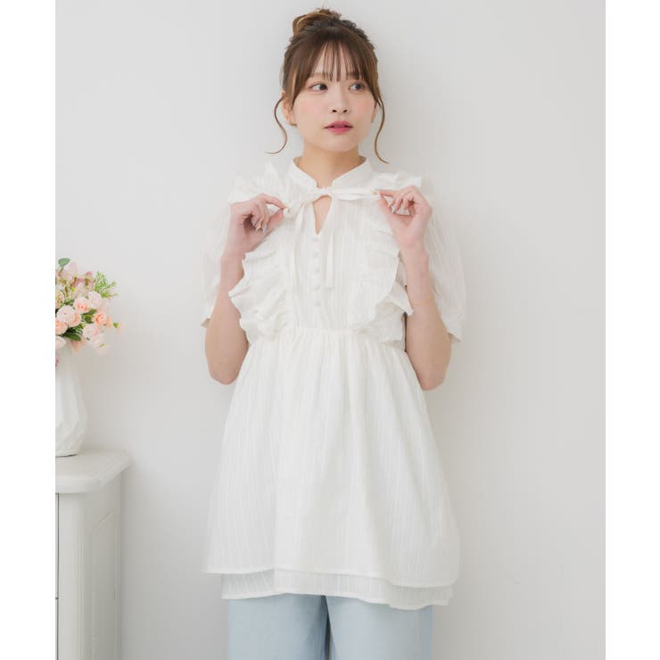 最終値下　René フリル袖 チュニック 36 新品 WEB限定】袖フリルチュニック
