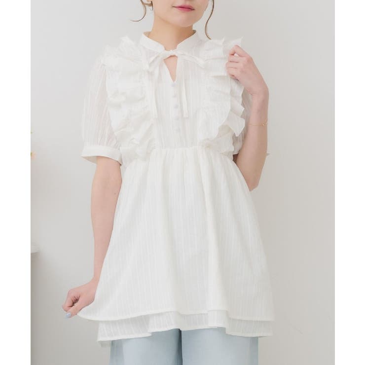 WHT1 | レースフリルチュニックOP | RETRO GIRL