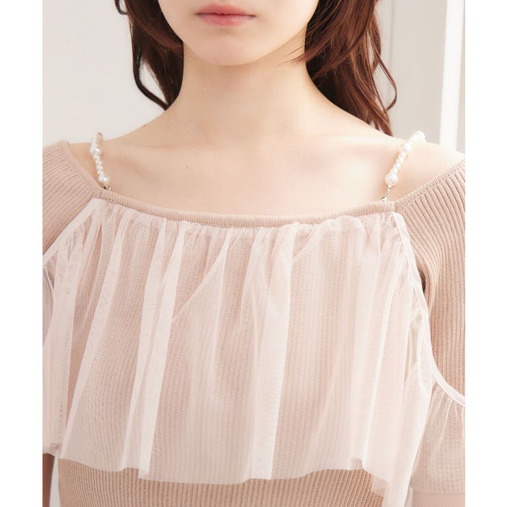 トップス Pearl-Strap Frill Top herlipto Pearl-Strap Frill Top