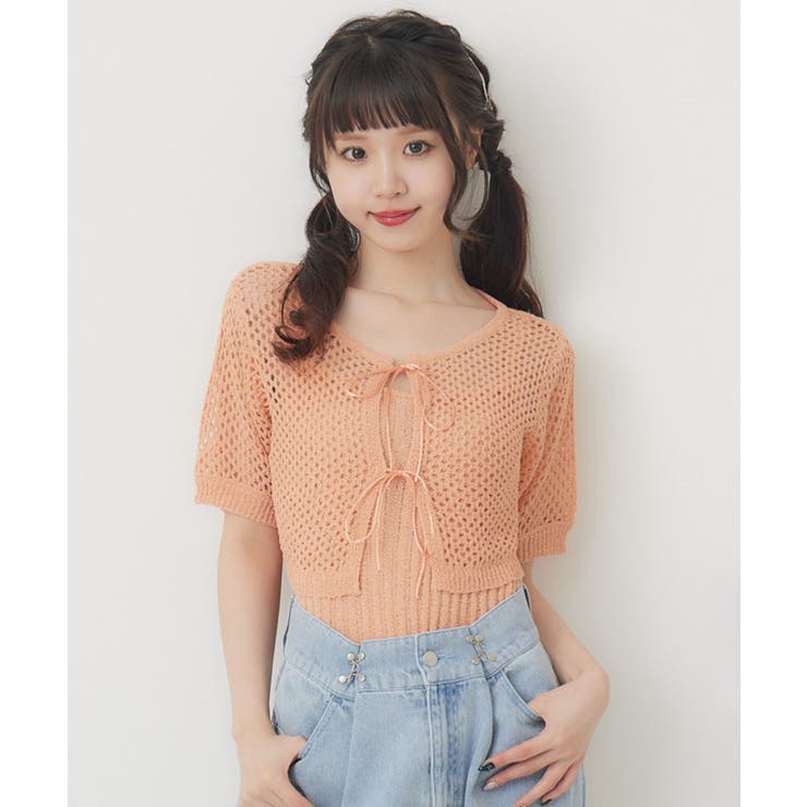 ORG0 | メッシュリボンカーデNTSET | RETRO GIRL