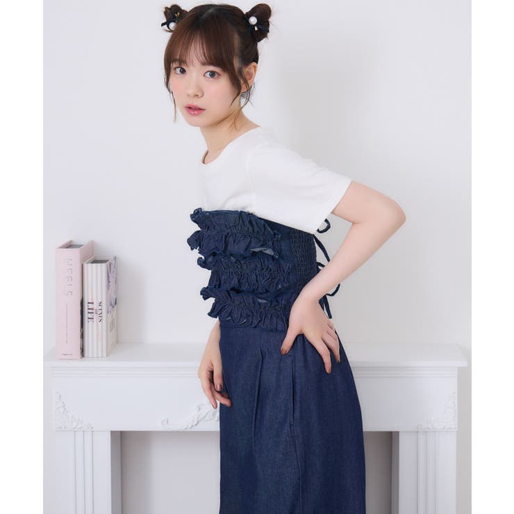 BLU2 | ボリュームフリルサロペット | RETRO GIRL
