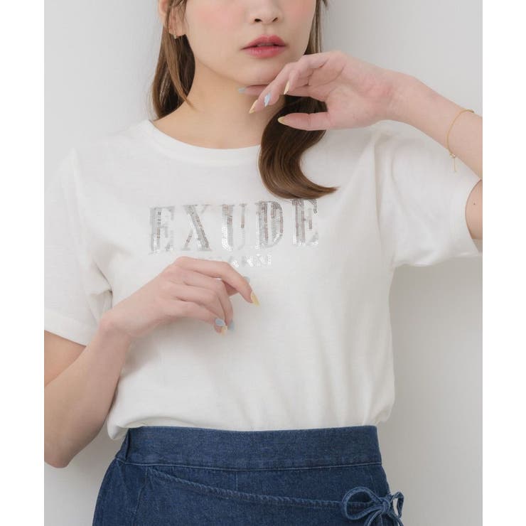 WHT2 | スパンコールロゴTEE | RETRO GIRL