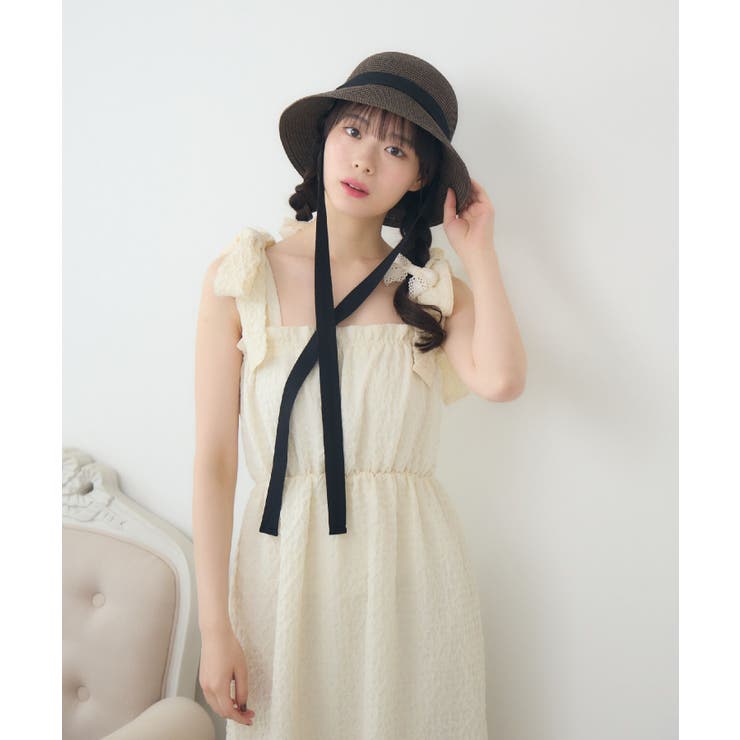 肩リボンリゾートロングOP[品番：RTGW0009087]｜RETRO GIRL（レトロ