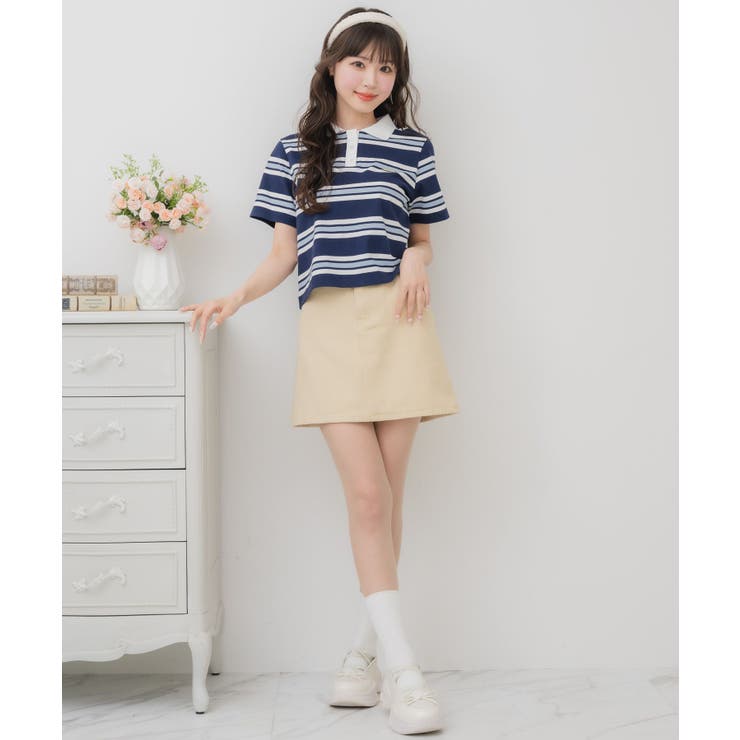 マルチボーダーポロTEE | RETRO GIRL | 詳細画像10 