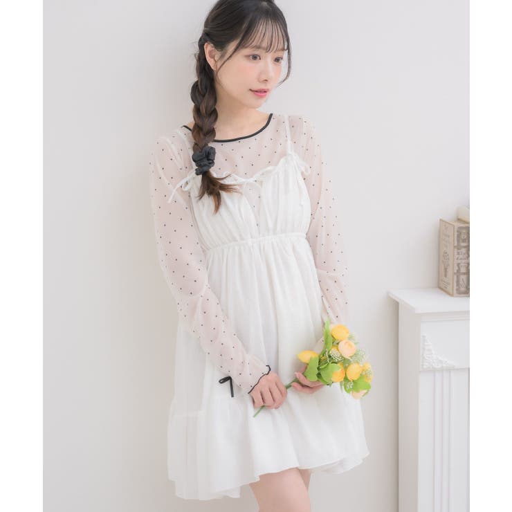 WHT1 | メニーリボンキャミOP | RETRO GIRL