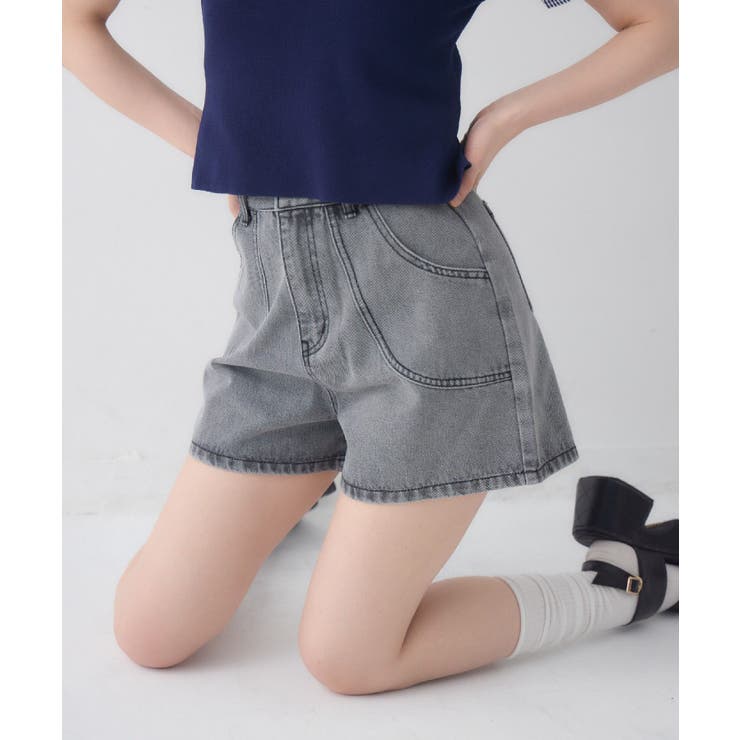 【2サイズ展開】切替デニムショートパンツ | RETRO GIRL | 詳細画像1 