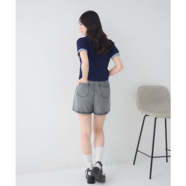 【2サイズ展開】切替デニムショートパンツ | RETRO GIRL | 詳細画像10 
