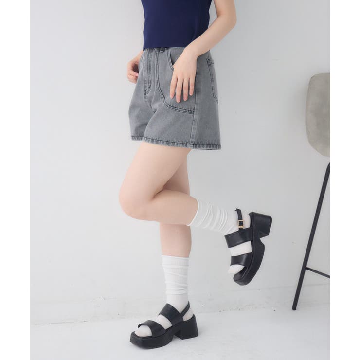 【2サイズ展開】切替デニムショートパンツ | RETRO GIRL | 詳細画像13 