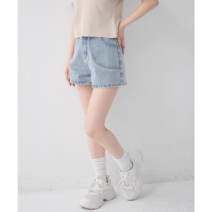 【2サイズ展開】切替デニムショートパンツ | RETRO GIRL | 詳細画像18 