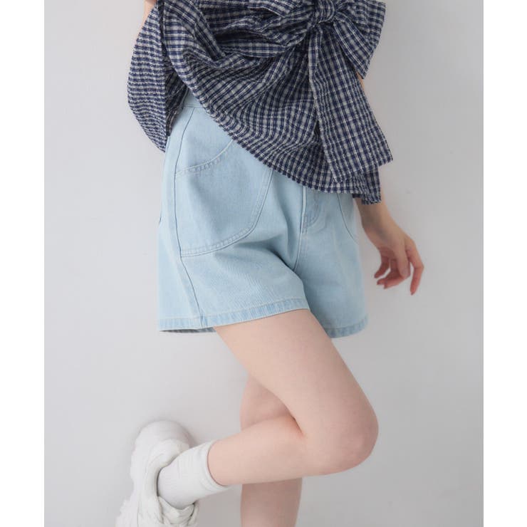 【2サイズ展開】切替デニムショートパンツ | RETRO GIRL | 詳細画像2 