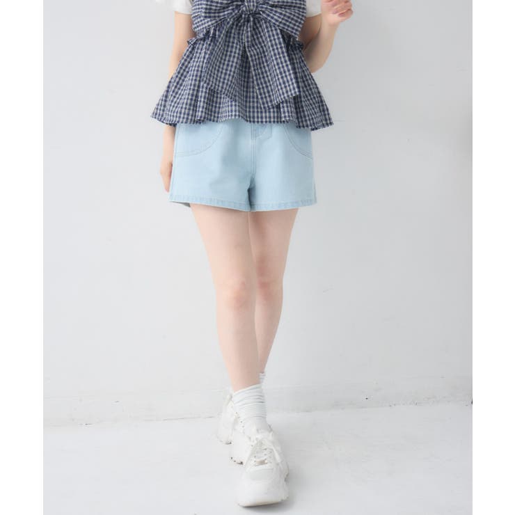 【2サイズ展開】切替デニムショートパンツ | RETRO GIRL | 詳細画像6 