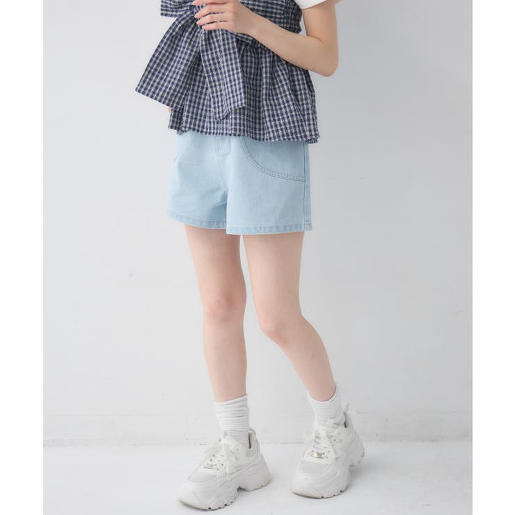 【2サイズ展開】切替デニムショートパンツ | RETRO GIRL | 詳細画像7 