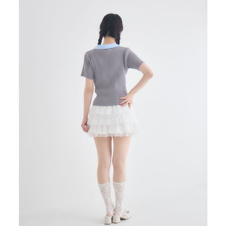 異素材ティアードミニスカート | RETRO GIRL | 詳細画像4 
