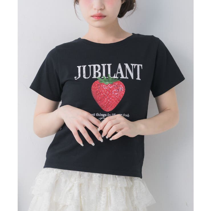 BLK1 | ストロベリープリントTシャツ | RETRO GIRL