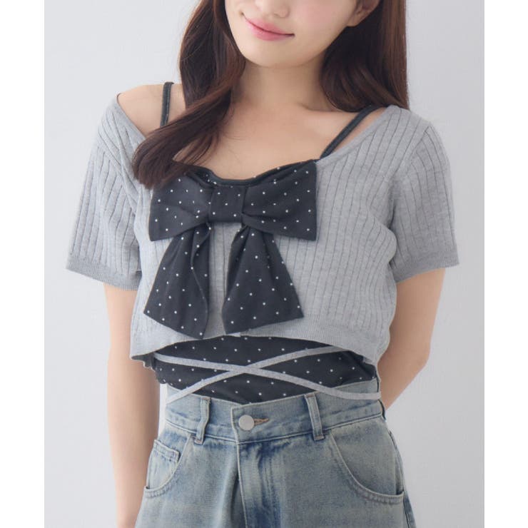 GRY1 | リボンキャミニットSET | RETRO GIRL