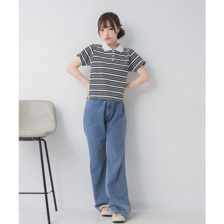 マルチボーダーポロTシャツ | RETRO GIRL | 詳細画像6 