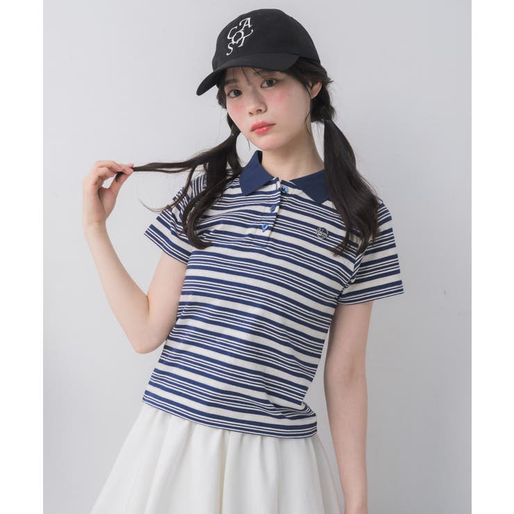 マルチボーダーポロTシャツ | RETRO GIRL | 詳細画像8 
