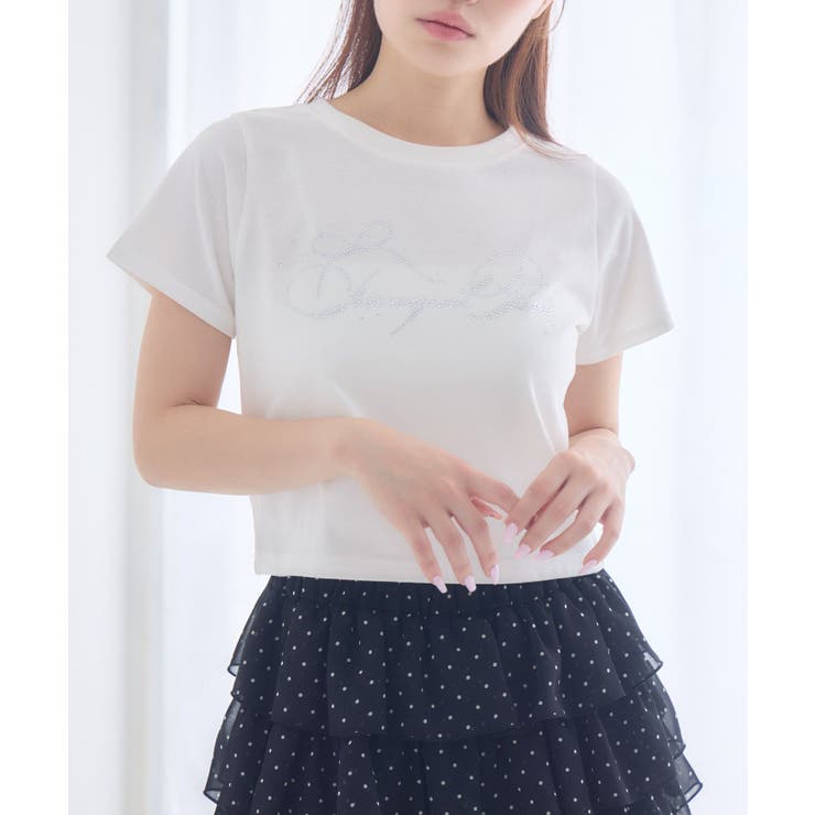 キラキラ筆記体ロゴTシャツ | RETRO GIRL | 詳細画像1 