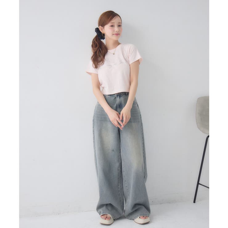 キラキラ筆記体ロゴTシャツ | RETRO GIRL | 詳細画像10 