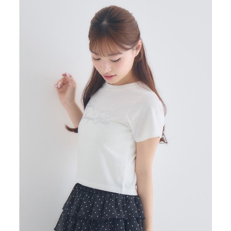 キラキラ筆記体ロゴTシャツ | RETRO GIRL | 詳細画像3 