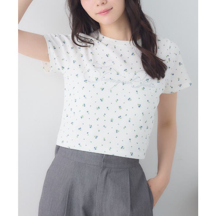 P/WHT | キラキラ筆記体ロゴTシャツ | RETRO GIRL